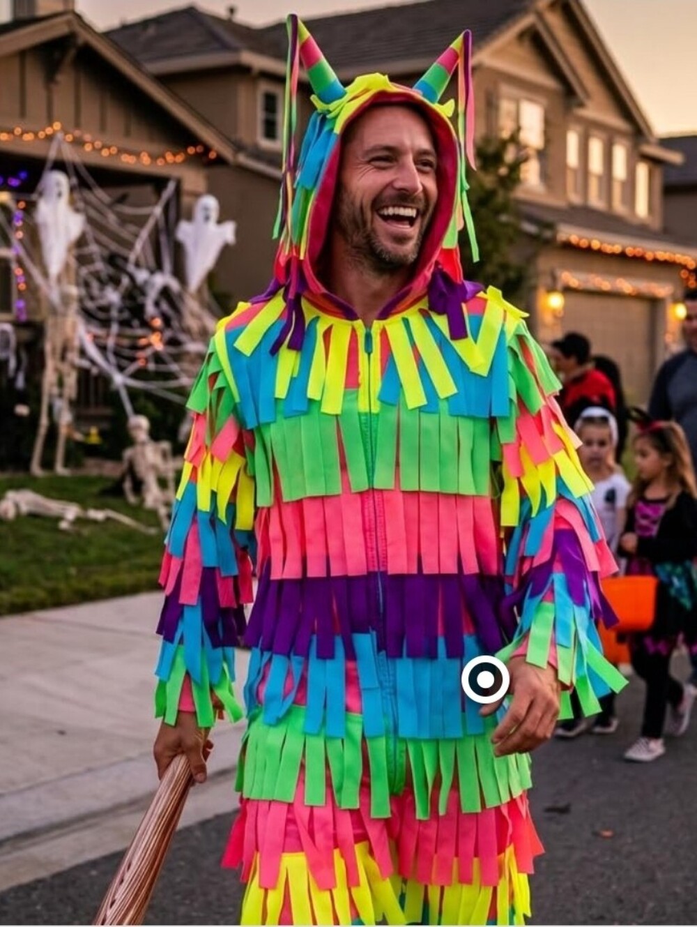 NWT Tipsyelves Unisex ADULT Pinata Costume With Attached Detailed Hood - Picture 4 of 4